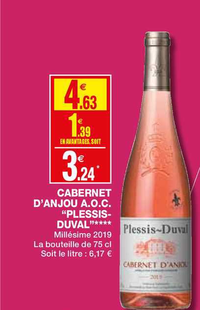 cabernet d'anjou a.o.c. plessis duval millésime 2019