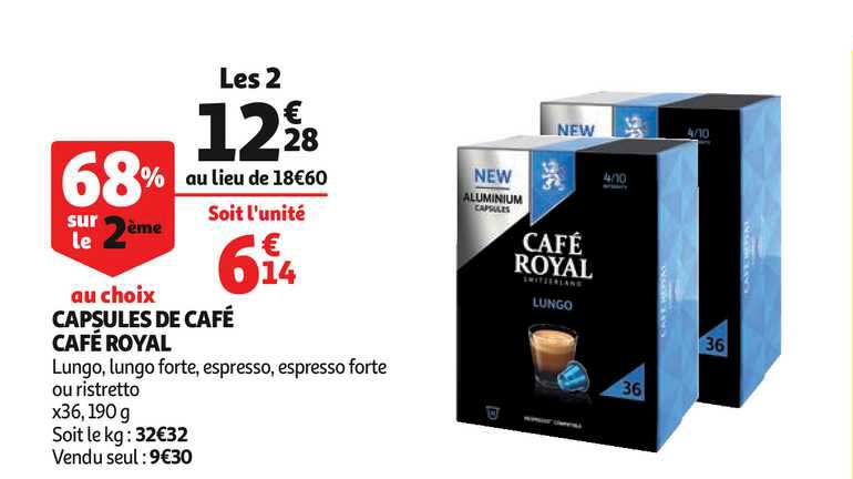 Capsules De Café Café Royal 68% Sur Le 2ème Au Choix