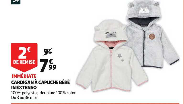 cardigan à capuche bébé in extenso