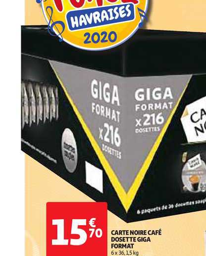 carte noire café dosette giga format