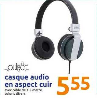 casque audio en aspect cuir