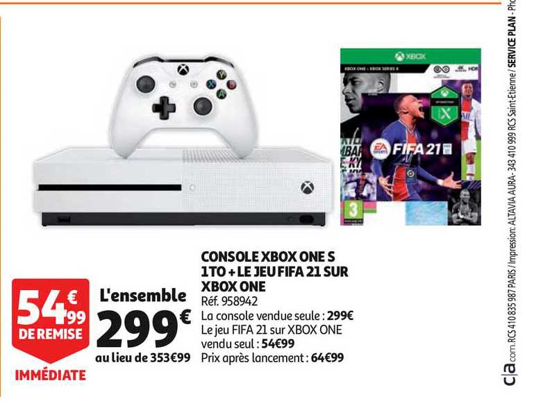 console xbox one s 1to + le jeu fifa 21 sur xbox one