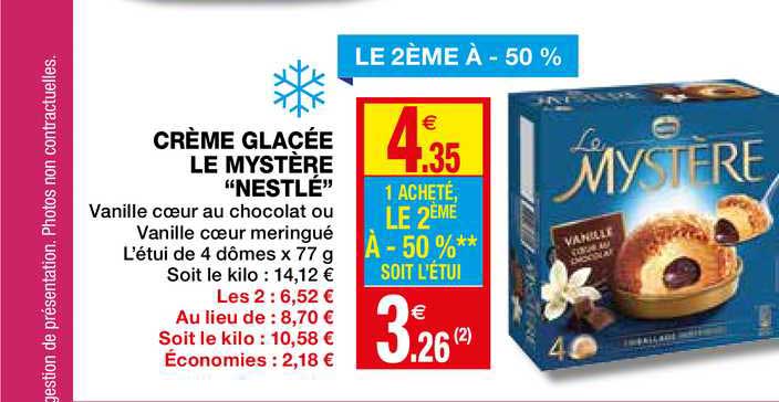 Crème Glacée Le Mystère Nestlé Le 2ème à -50%