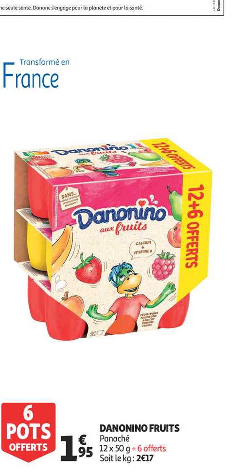 Danonino Fruits 12+6 Offerts