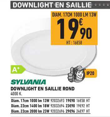 downlight en saillie rond sylvania
