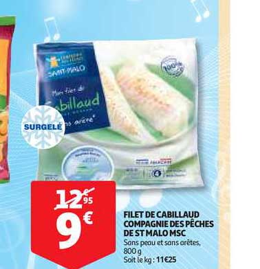 Filet De Cabillaud Compagnie Des Pêches De St Malo Msc