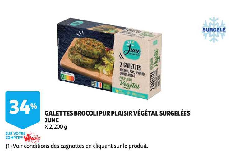 galettes brocoli pur plaisir végétal surgelées june