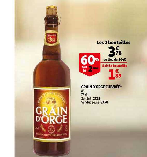 grain d'orge cuivrée 60% sur la 2ème
