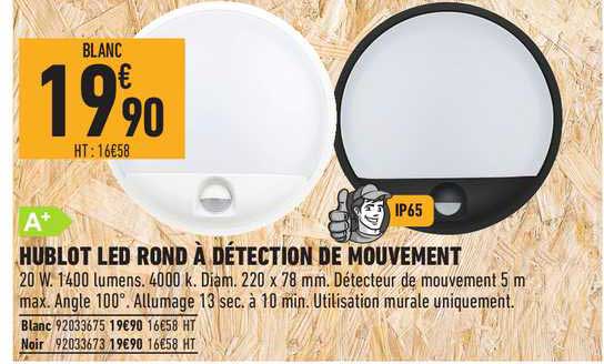Hublot Led Rond à Détection De Mouvement