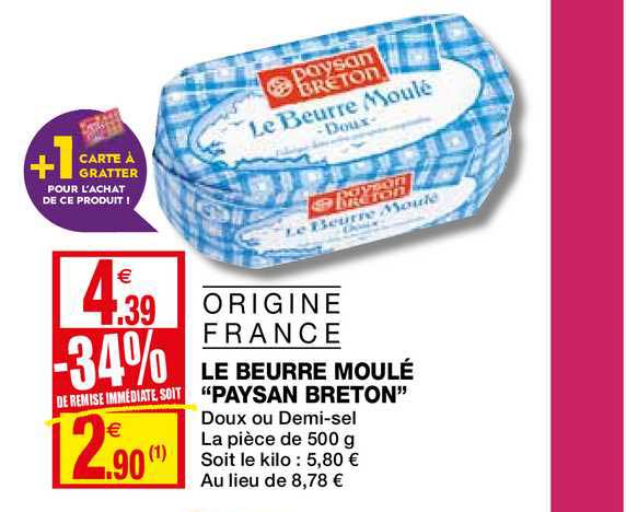 le beurre moulé paysan breton
