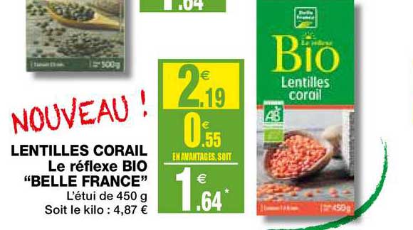 lentilles corail le réflexe bio belle france