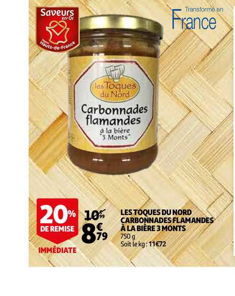 les toques du nord carbonnades flamandes à la bière 3 monts 20% remise immédiate