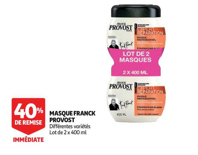 masque franck provost 40% remise immédiate