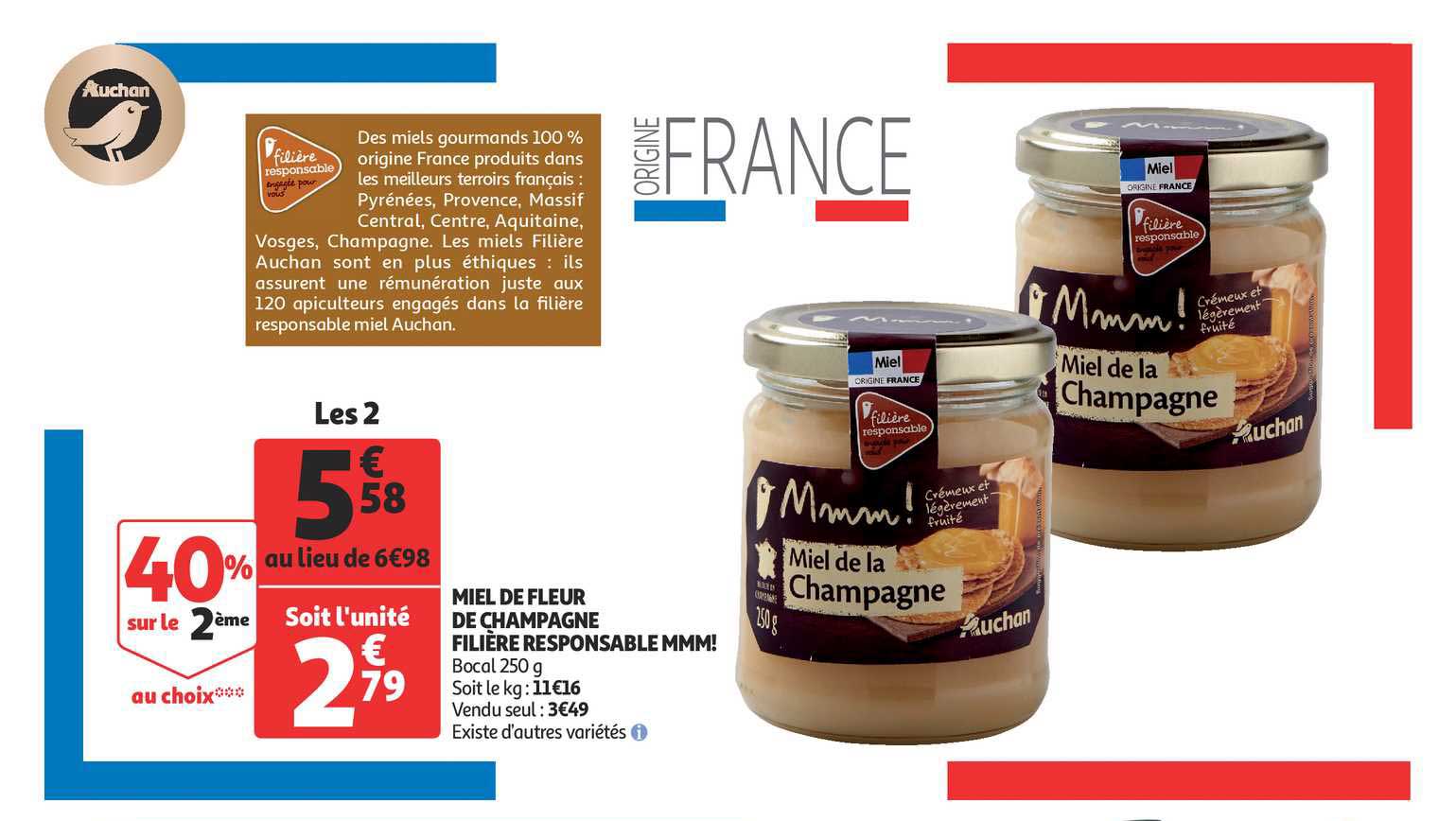 Miel De Fleur De Champagne Filière Responsable Mmm! 40% Sur Le 2ème Au Choix