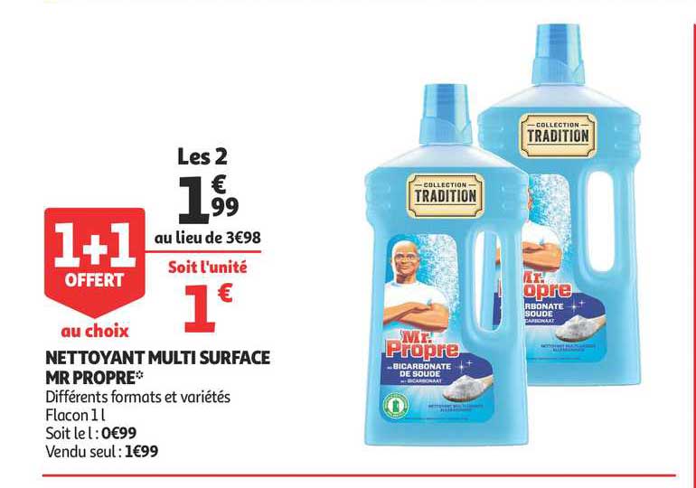 nettoyant multi surface mr propre 1+1 offert au choix
