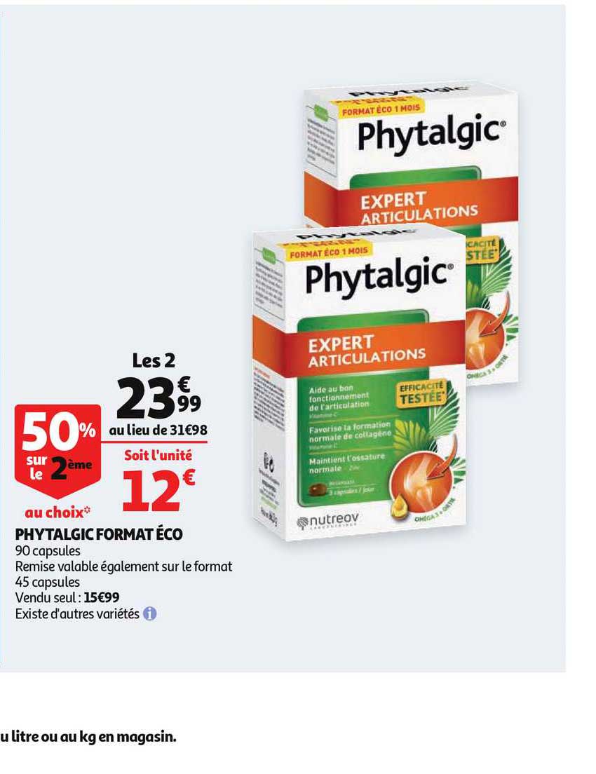 phytalgic fromat éco 50% sur le 2ème au choix