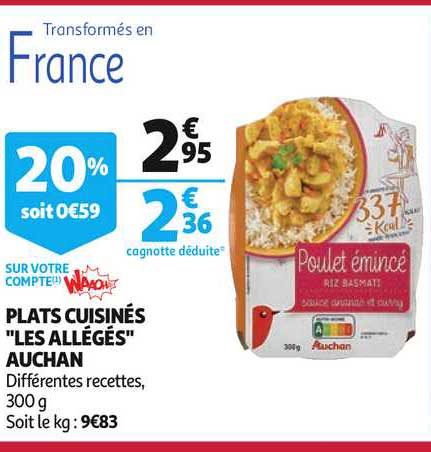 Plats Cuisinés Les Allégés Auchan