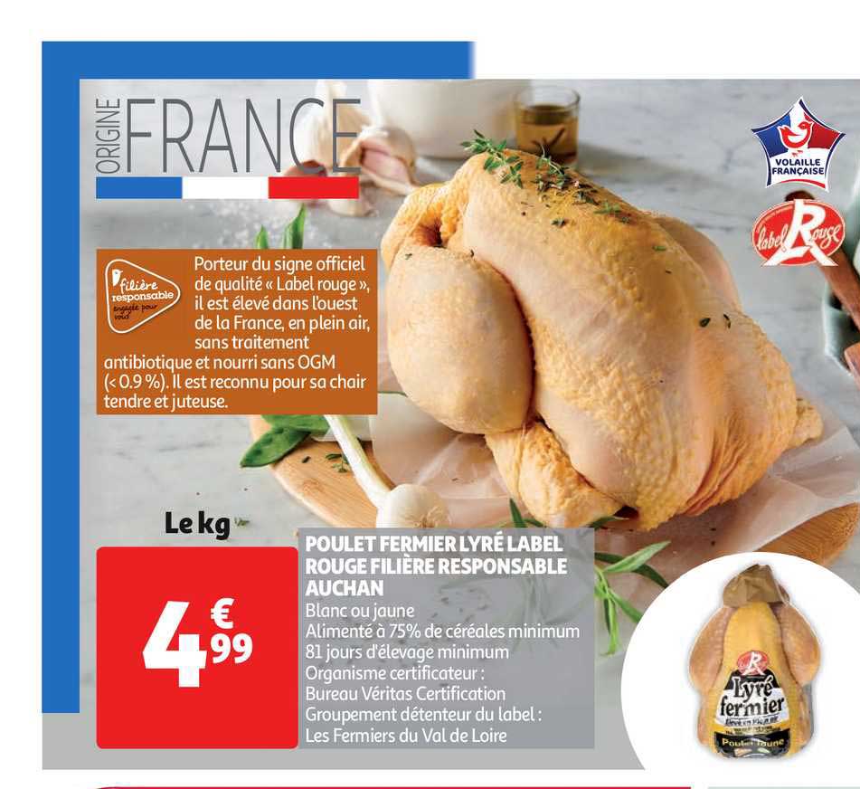 poulet fermier lyré label rouge filière responsable auchan