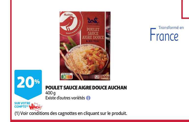 poulet sauce aigre douce auchan