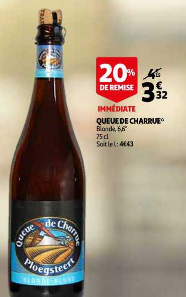 queue de charrue 20% remise immédiate