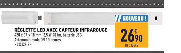 réglette led avec capteur infrarouge