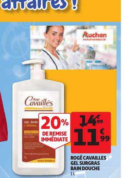 rogé cavaillès gel surgras bain douche 20% remise immédiate