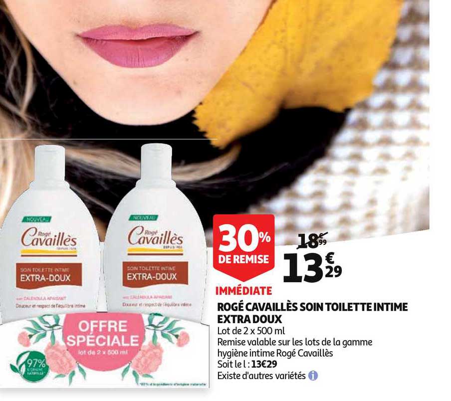 rogé cavaillès soin toilette intime extra doux 30% remise immédiate