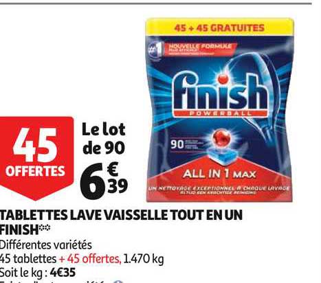 tablettes lave vaisselle tout en un finish