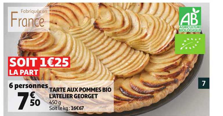 tarte aux pommes bio l'atelier georget