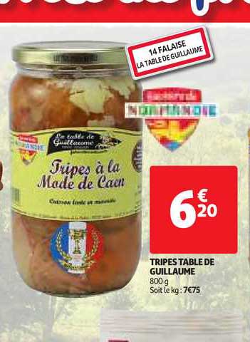 tripes table de guillaume