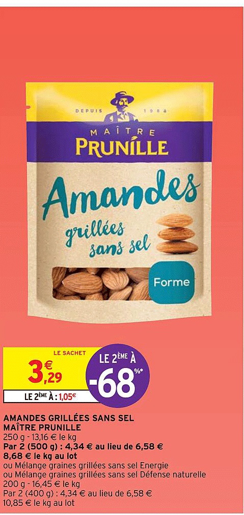 amandes grillées sans sel maître prunille