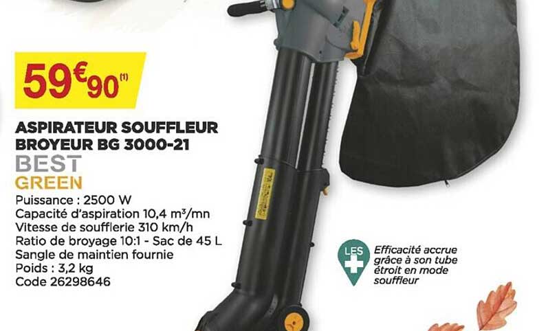 Aspirateur Souffleur Broyeur Bg 3000-21 Best Green