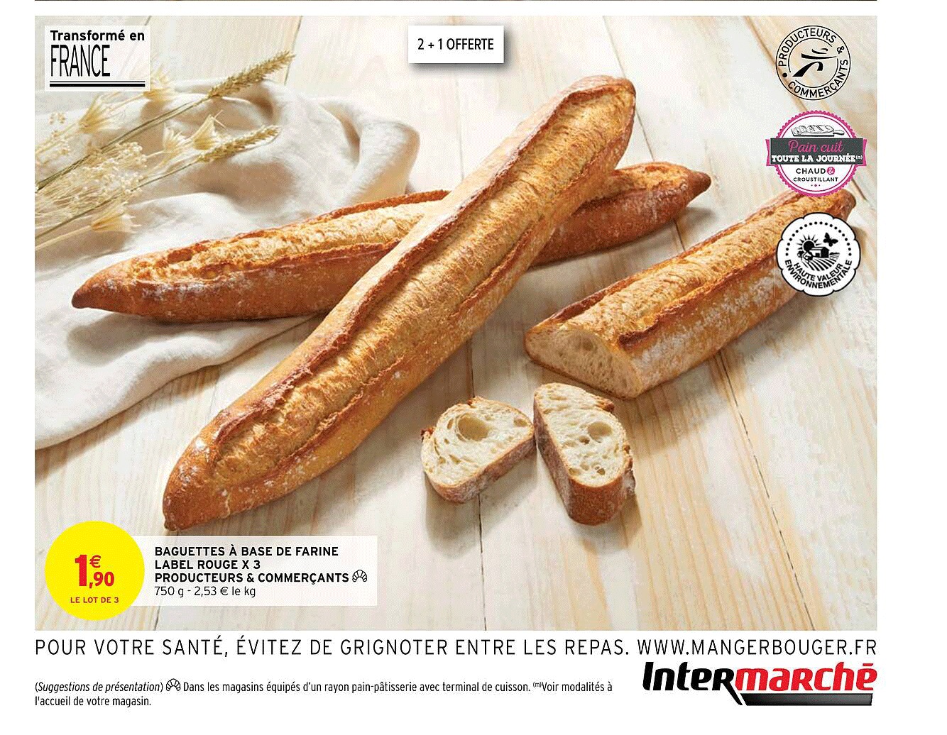 baguettes à base de farine label rouge x3 producteurs & commerçants