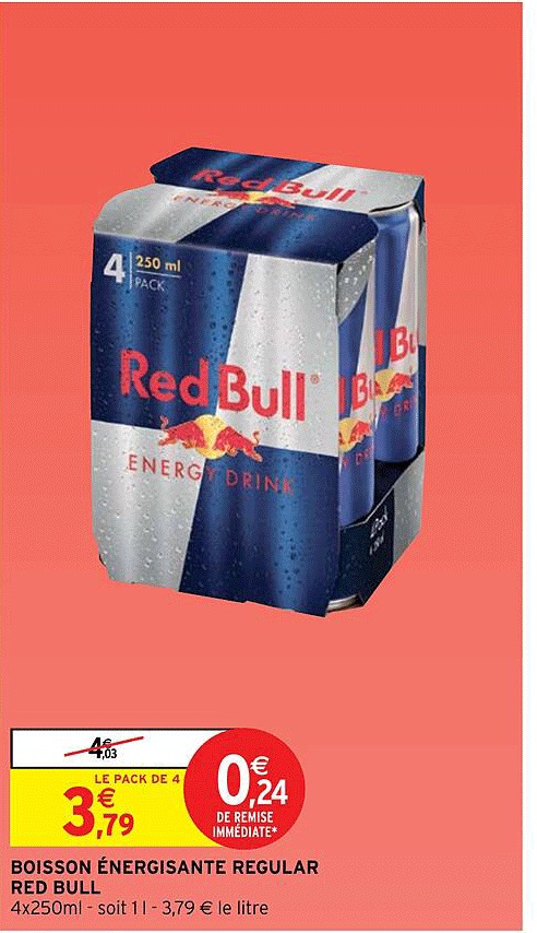 boisson énergisante regular red bull