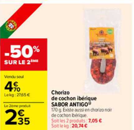 chorizo de cochon ibérique sabor antigo