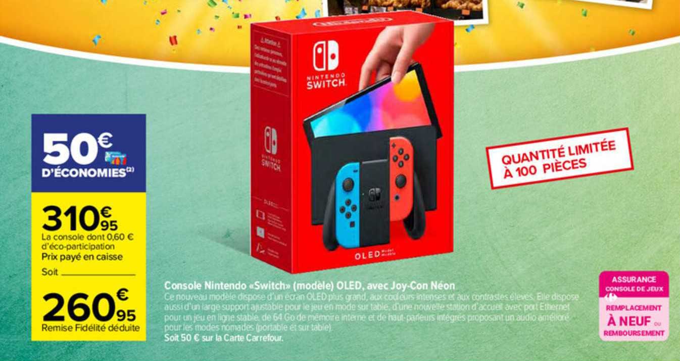 Console Nintendo «switch» (modèle) Oled, Avec Joy-con Néon