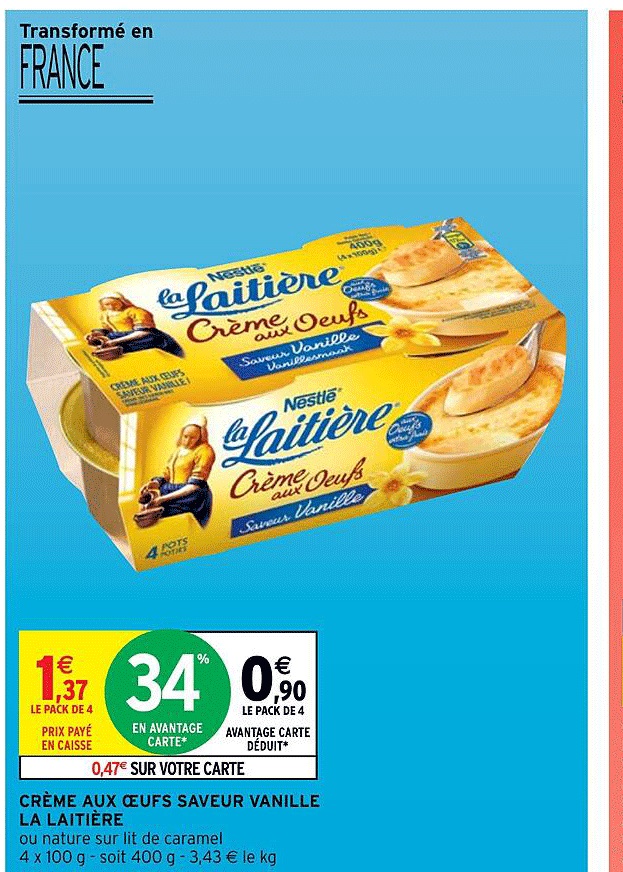 Crème Aux Oeufs Saveur Vanille La Laitière