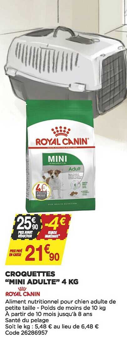 croquettes "mini adulte" 4 kg royal canin