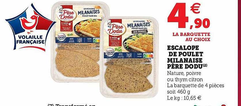 escalope de poulet milanaise père dodu