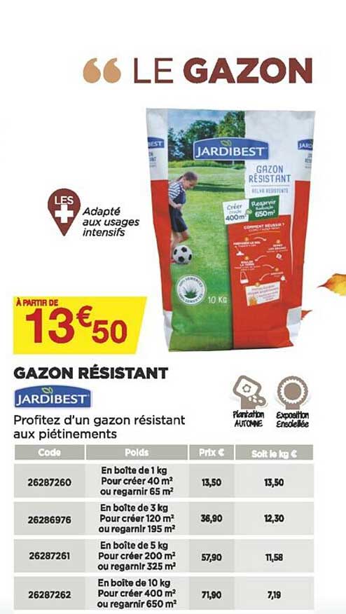 gazon résistant jardibest