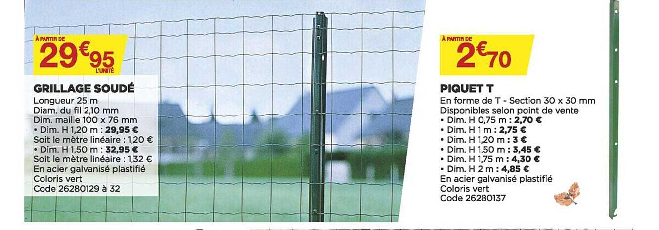 Grillage Soudé, Piquet T