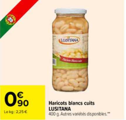 haricots blancs cuits lusitana