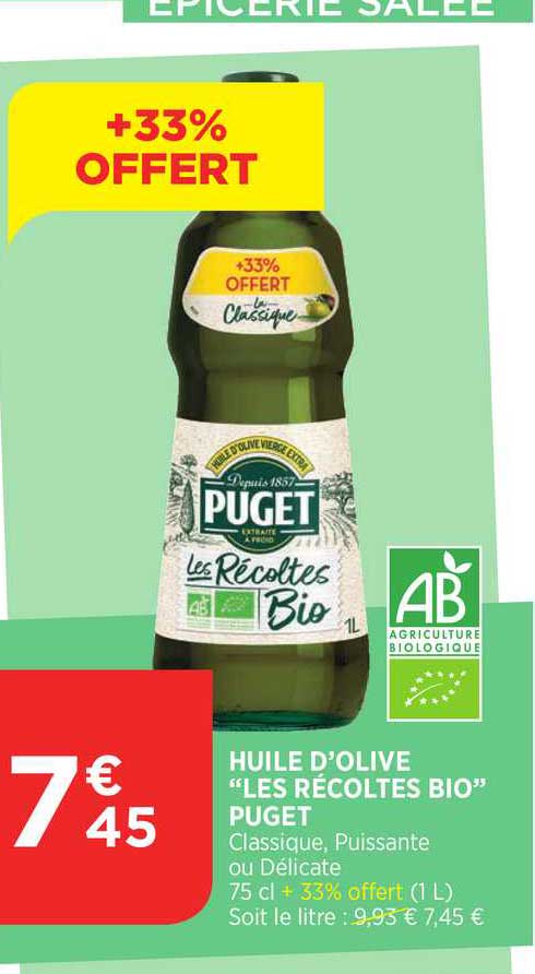huile d'olive "les récoltes bio" puget