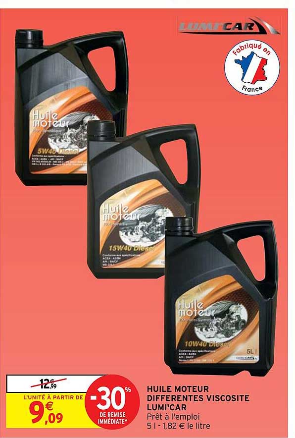 huile moteur differentes viscosite