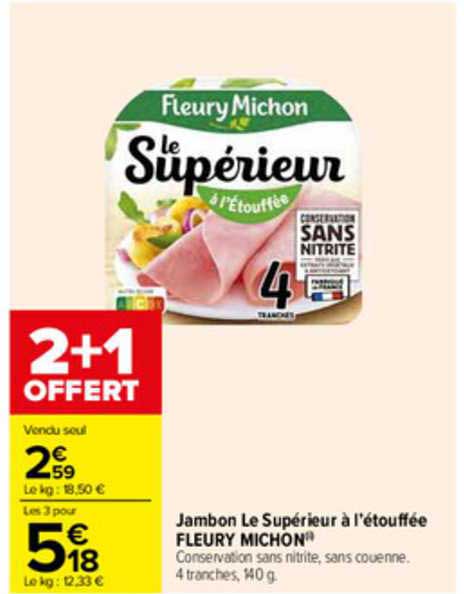 jambon le supérieur à l'étouffée fleury michon