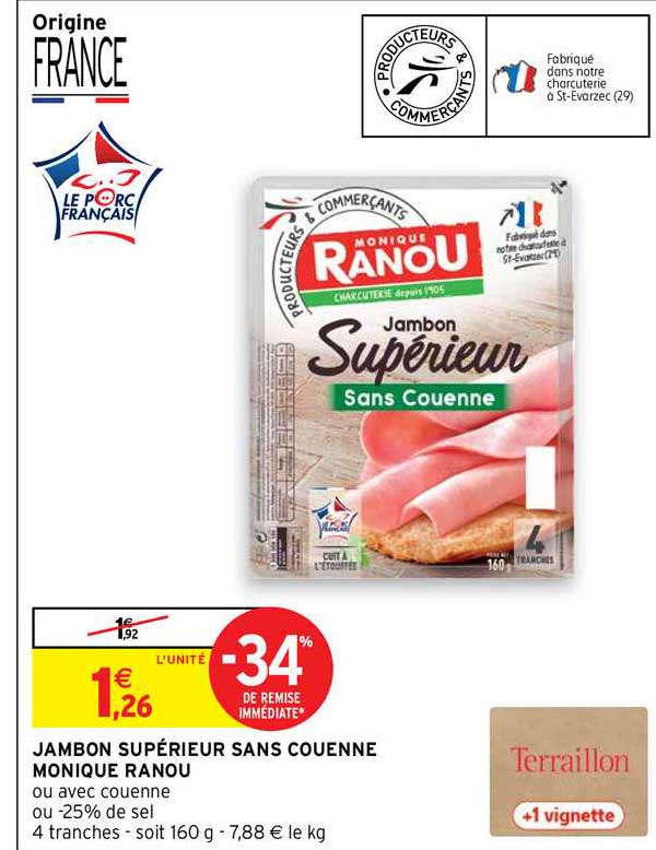 jambon supérieur sans couenne monique ranou