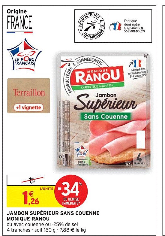 jambon supérieur sans couenne monique ranou