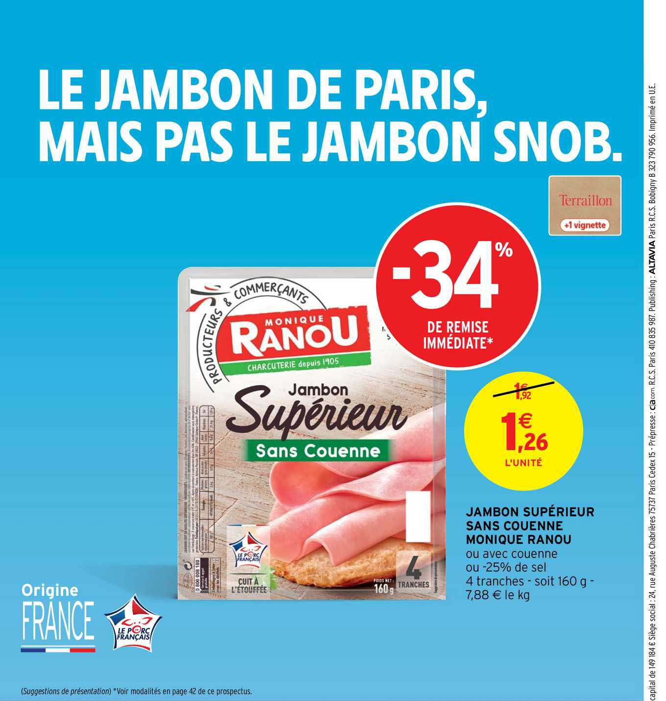 jambon supérieur sans couenne monique ranou