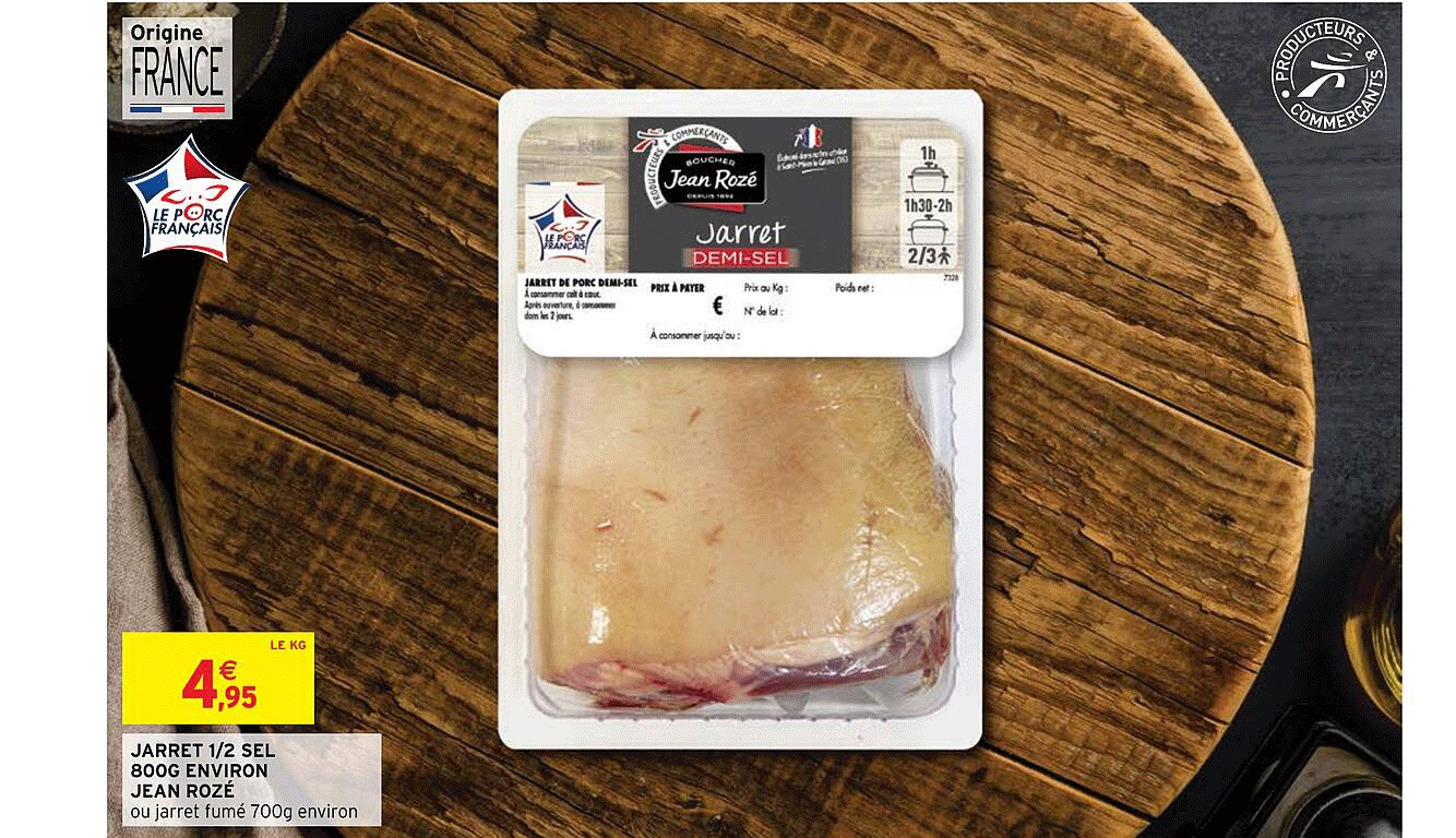 jarret 1-2 sel 800g environ jean rozé