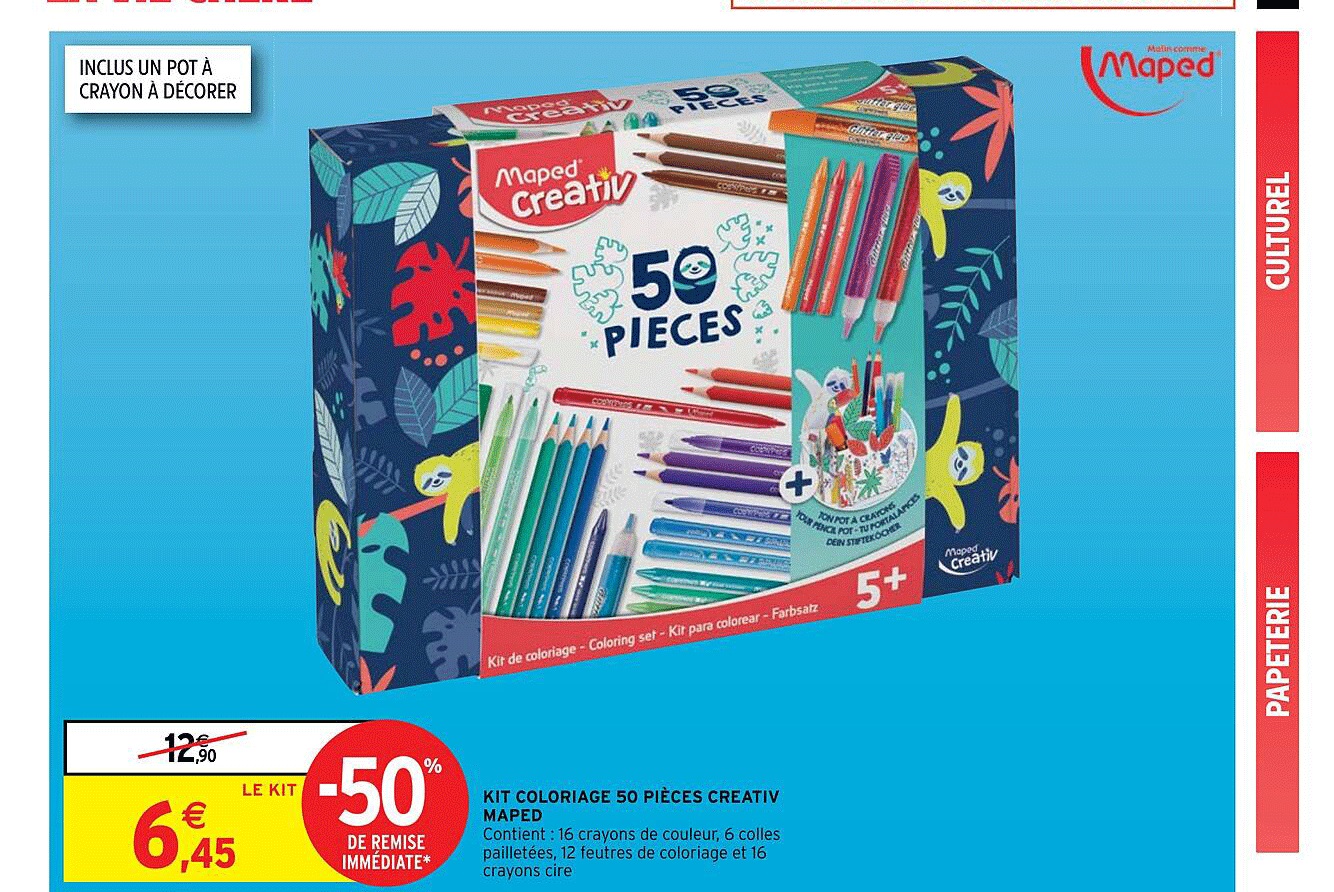 kit coloriage 50 pièces creativ maped